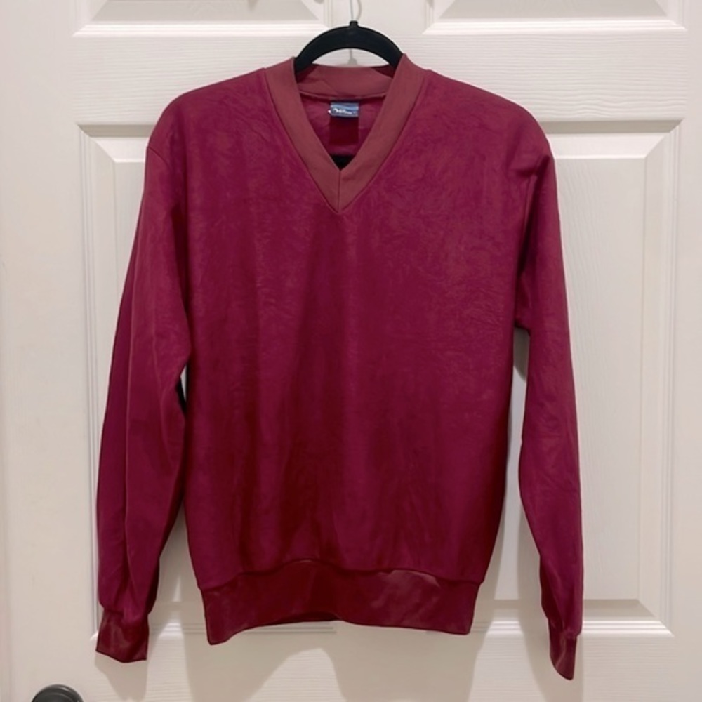 Vintage Velour By Michael Maroon V-Neck lightweight Sweater